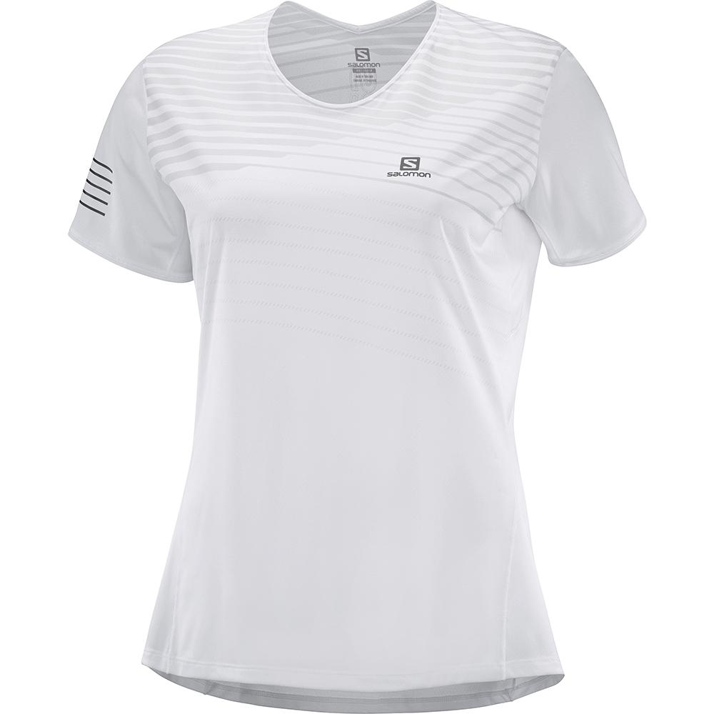 SALOMON SENSE W Philippines - Women's Tee Shirts - White | 016782-XCS